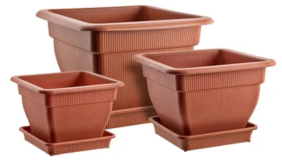 Produktbild von Pflanzkübel Blumentopf 18/33/70 Liter mit Wasserspeicher und Untersetzer - Pflanztopf gegen Staunässe Terrakotta UV-stabil, frostsicher, robust