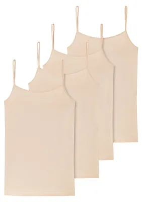 Produktbild von Schiesser Damen Spaghettitop 4-Pack 95/5 Organic Baumwolle - beige - Größe 38