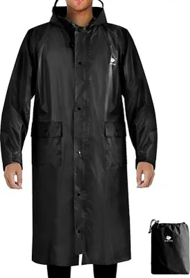 Produktbild von Famanu Regenjacke Uni wasserfest leicht mit Kapuze - Schwarz