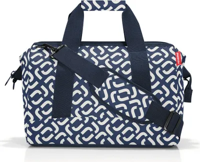 Produktbild von Reisenthel Allrounder M, Uni, Schultertasche, Medium, Reißverschluss, Blau, Weiß, Muster