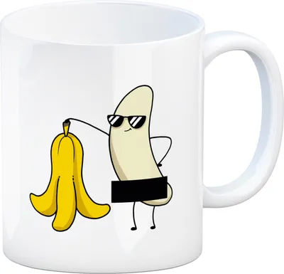 Produktbild von Kaffeebecher mit Motiv Nackte Banane, spülmaschinenfest, ca. 300 ml, 9 cm hoch