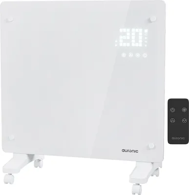 Produktbild von Auronic Konvektorheizung 1000W Weiß - Glas-Panel mit Thermostat - Timer - Fernbedienung