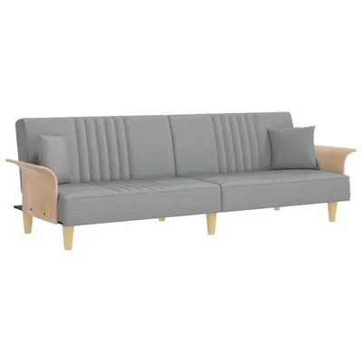 Produktbild von Schlafsofa mit Armlehnen Hellgrau Stoff