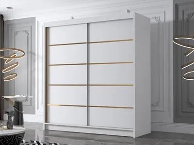 Obrázok produktu pre Veľká šatníková skriňa 180 cm UVALDE - biela