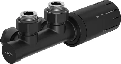 Obrázok produktu pre Mexen G05 Termostatická uhlová súprava, Duplex, DN50, čierna - W907-958-70