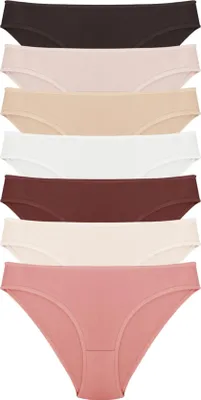 Produktbild von DOMINANT Damen Slips 7er Set Unterhosen Damen Baumwolle Basic Panty Hipster Bikini Unterwäsche Frauen Gr. S
