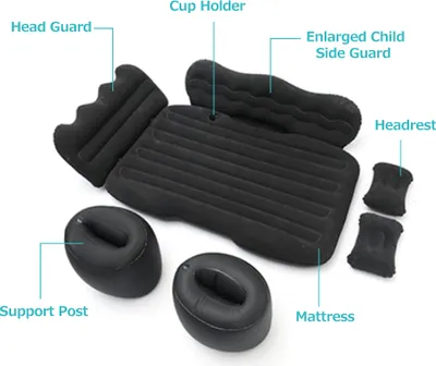 Produktbild von Matratze Auto Aufblasbares Reisebett Home Outdoor Isomatte Heckbeflockung Plus Luftmatratze für SUV, 130cm*85cm*30cm, Thickness:12cm