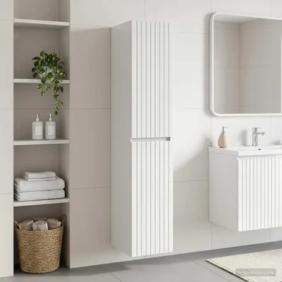 Obrázok produktu pre Maison Exclusive – Nástenná skrinka do kúpeľne, vysoký lesk, biela farba