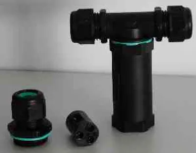 Produktbild von 2292 Kabelverbinder T-Stück 3-pol. IP 68 Ø 30 mm schwarz