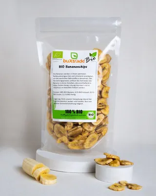 Produktbild von 250 g Bananenchips | gesüßt | getrocknet | Bananenscheiben | Buxtrade |