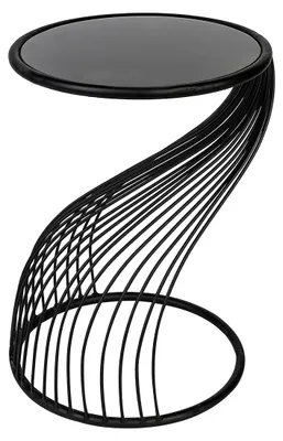 Imagen del producto de Casablanca Beistelltisch, rund, "Ray", Glas, Metall, schwarz, , H. 52,5 cm, D. 38,5 cm 74838