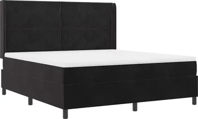 Immagine prodotto di Letto boxspring vidaXL con strisce luminose a LED, nero, 180 x 200 cm, velluto