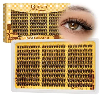 Productafbeelding van Dunne wimperextensions, 300 stuks, C-krul, 10-16 mm, wimperclusters voor zelfapplicatie, wimperextensions