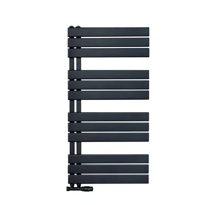 Produktbild von Belrad Badheizkörper 1200x500mm, verschiedene Größen Weiß & Schwarz, Anschluss links, langlebiger Stahl, Multiblockventil-kompatibel, Handtuchtrockner