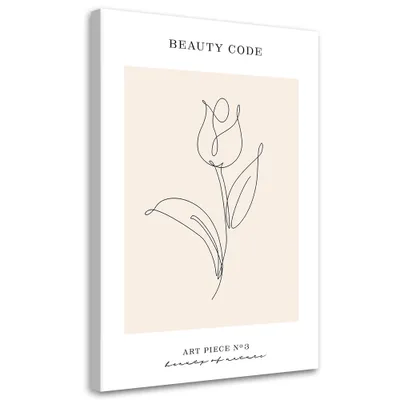 Produktbild von Leinwandbild Blume Strichzeichnung 40x60 Feeby Beige bild für die wand bereit zum aufhängen