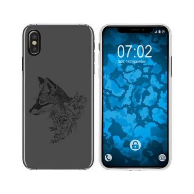 Produktbild von PhoneNatic Case kompatibel mit Apple iPhone X / XS Silikon-Hülle Floral Fuchs M1-1
