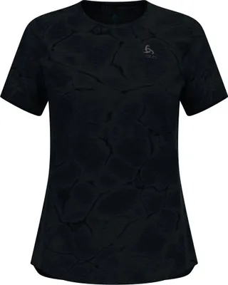 Produktbild von Zeroweight Engineered Chill-Tec Laufshirt, Damen - Odlo, Farbe:60008 black melange, Größe:XL