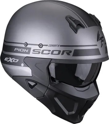 Zdjęcie produktu dla Kask motocyklowy SCORPION COVERT-X TUSSLE matowy srebrny/czarny S