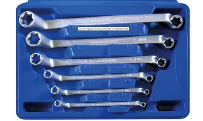 Produktbild von SW-Stahl Doppel-Ringschlüsselsatz 01580L 310mm 150mm 45mm Chrom-Vanadium-Stahl 1,39kg 1kg
