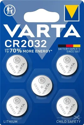 Produktbild von Varta, Lithium-Knopfzelle CR2032 Batterie, 5 Stück