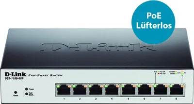 Produktbild von D-Link DGS-1100-08P, Managed, L2, Gigabit Ethernet (10/100/1000), Power over Ethernet (PoE)