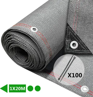 Produktbild von VOUNOT® Zaunblende 1×20m, Sichtschutz Zaun 230 g/m² HDPE Schattiernetz, Grau