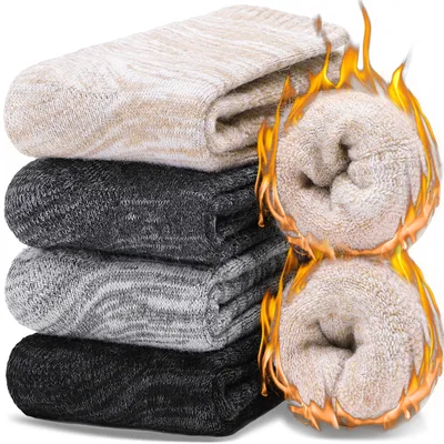Produktbild von Wandersocken, Wollsocken, warme Socken – aus Wolle – für Damen und Herren – 4 Paar