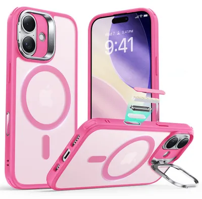 Produktbild von ESR - Classic Hybrid HaloLock Kickstand Schutzhülle für iPhone 17 - mattrosa