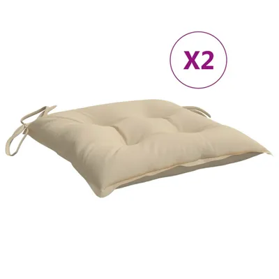 Produktbild von vidaXL Stuhlkissen 2 Stk. Beige 40x40x7 cm Oxford-Gewebe