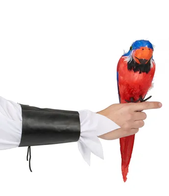 Produktbild von Gefiederter Papagei - Deko  - roter Papagei mit Federn
