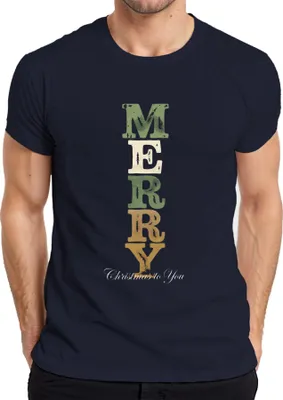 Produktbild von MERRY Christmas to You Weihnachten Weihnachtsgeschenk Vintage Herren T-Shirt, Navy, M