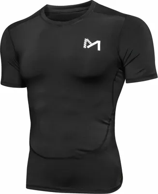 Produktbild von Herren Sportshirts Lang Kurzarm Kompressions T Shirts Muskelleistung Lauftraining Kurzarm Schwarz M
