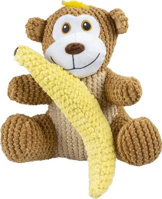 Produktbild von Duvo+ Hundespielzeug Plüsch Affe mit Banane gelb/braun, Maße: 22 x 19 x 8 cm