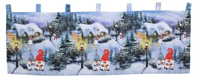 X-Mas Gardine Scheibengardine Weihnachten beleuchtet Fenstergardine LED 45x120cm