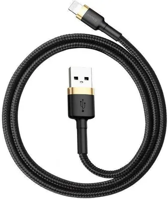 Produktbild von Baseus CALKLF-CV1, 2 m, USB A, Lightning, Männlich, Männlich, Schwarz, Gold