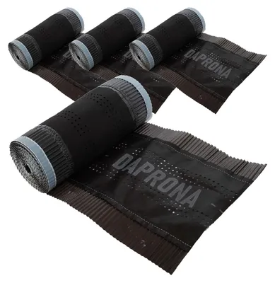 Produktbild von DAPRONA Firstband Alu Super Vent 4 Rollen - 390mm x 5m Braun (RAL 8017) Rollfirst für eine optimale Dachfirst Abdeckung, Super Butylkleber