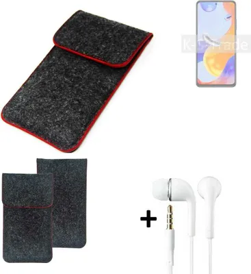 Produktbild von K-S-Trade Handy Schutz Hülle kompatibel mit Xiaomi Redmi Note 11 Pro Global Schutzhülle Handyhülle Filztasche Pouch Tasche Case Sleeve Filzhülle