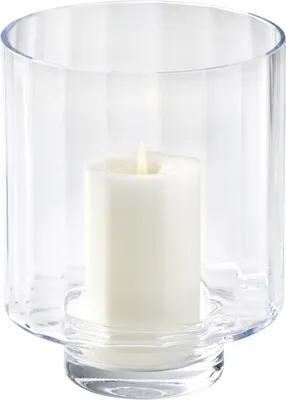 Produktbild von Lambert Tagliare Windlicht, Glas klar mit Optik, H25 D20 cm Fuss H5 D 11,5 cm 17079