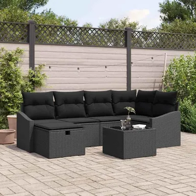 Produktbild von vidaXL Sofa Set 7 stk. Poly-Rattan