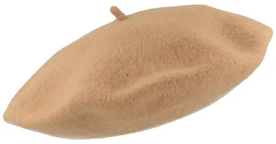 Hut-Breiter Baskenmütze aus Wolle in beige