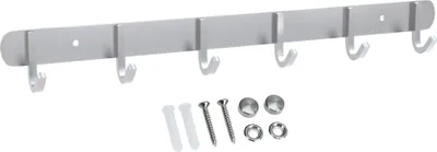 Produktbild von Intirilife Edelstahl Garderobenleiste Modell D - 6 Haken - Kleiderhaken Garderobe Hakenleiste in 5 verschiedenen Designs