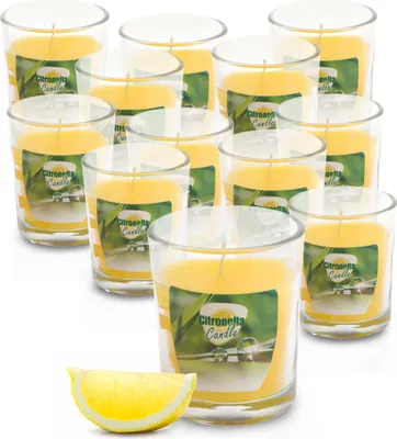 Produktbild von Citronelová svíčka ve sklenici - 12 kusů - 6x5 cm Ctronella svíčka (malá / 5 cm)