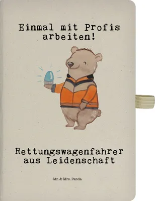 Produktbild von Mr. & Mrs. Panda notizbuch Rettungswagenfahrer Leidenschaft - Transparent - Geschenk, Tagebuch, Adressbuch, Schreibheft, Kladde, A5