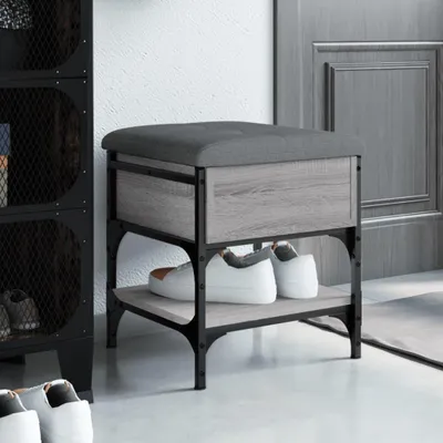 Obrázek produktu pro Lavice na boty šedá Sonoma 42x42x45 cm Materiál na bázi dřeva