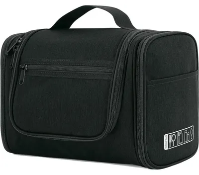 Produktbild von Große Waschtasche zum Aufhängen für Damen und Herren, Kulturbeutel mit Haken, Schwarz