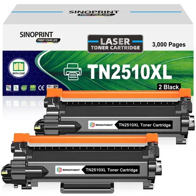 2er-Pack Toner TN2510XL kompatibel mit Brother (schwarz)