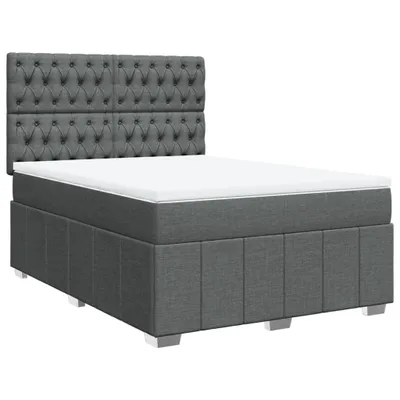 Produktbild von vidaXL Boxspringbett mit Matratze Dunkelgrau 160x200 cm Stoff