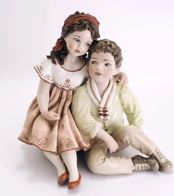 Obrázek produktu pro Casa Padrino porcelánová dekorativní panenka chlapec a dívka v. 22,5 cm - vyrobeno v Itálii
