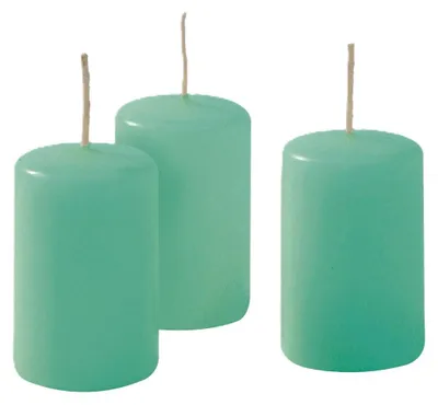 Stumpenkerzen Tiffany 4x7 cm, 12 Stück, paraffin, geruchslos