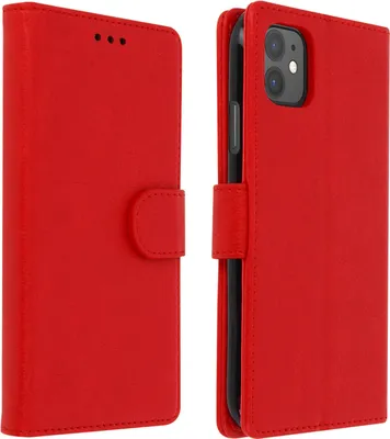Produktbild von Avizar, Klappetui aus Kunstleder für Apple iPhone 11, Rot